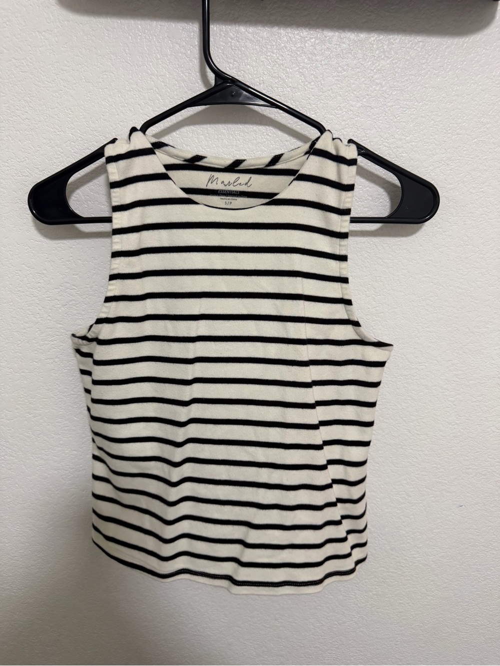 Black & White Striped Sleeveless Tank